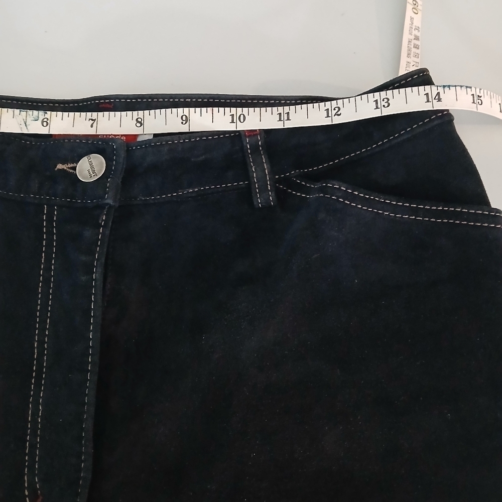 Vintage Dark navy suede High rise pants - Picture 8 of 10